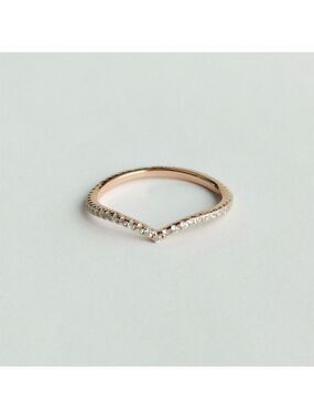 Wishbone Eternity band ring in White Sapphire Rose Gold on Sterling Silver